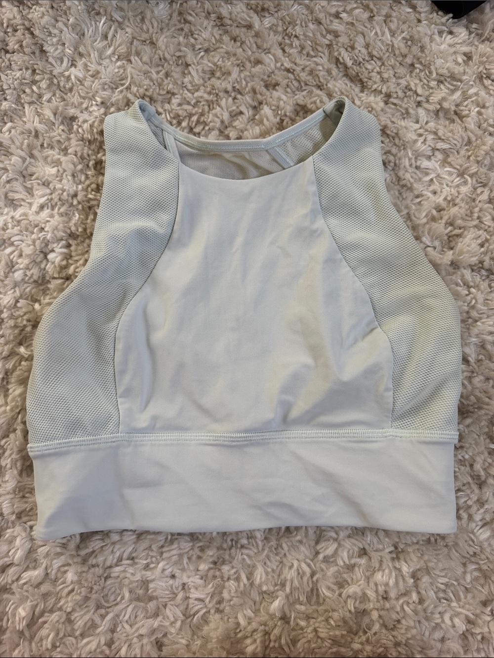 lululemon athletica Pale Mint High-Neck Mesh-Panel Sports Crop